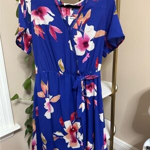 Sienna Sky Blue Floral Midi Dress